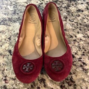 Tory Burch burgundy dark red Allie flats